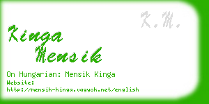 kinga mensik business card